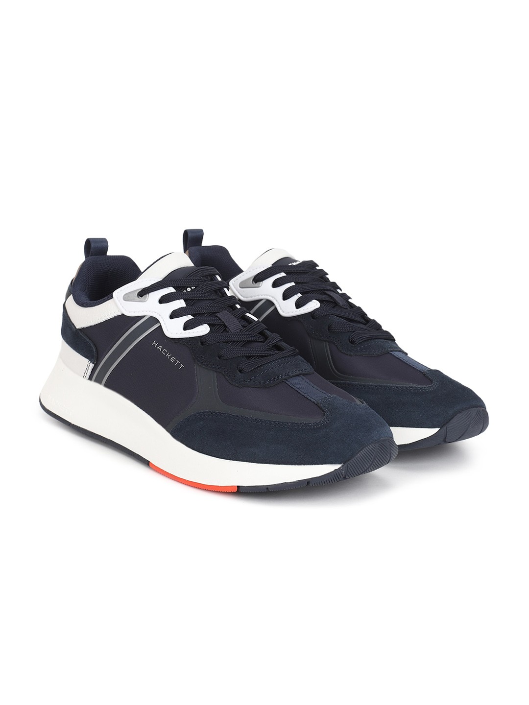 

HACKETT LONDON Men Comfort Insole Leather Sneakers, Navy blue