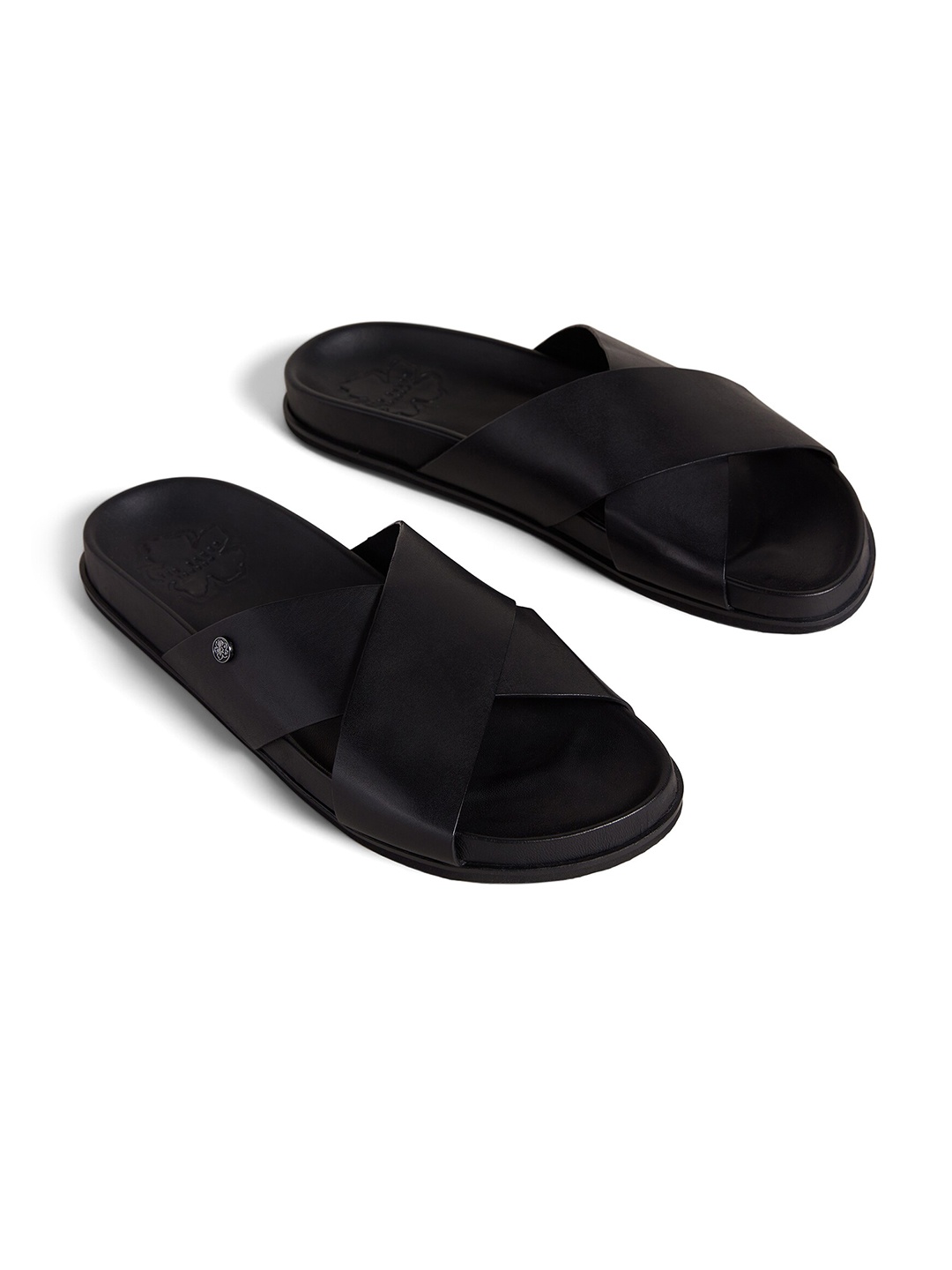 

Ted Baker Men Leather Cross Strap Comfort Sandals, Black