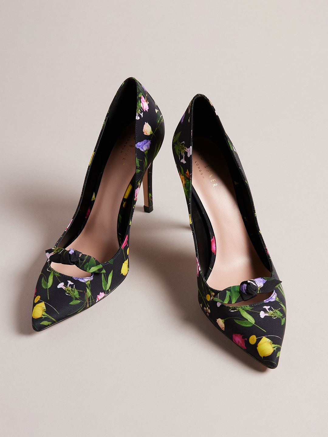 

Ted Baker Printed Slim Heeled Pumps, Black