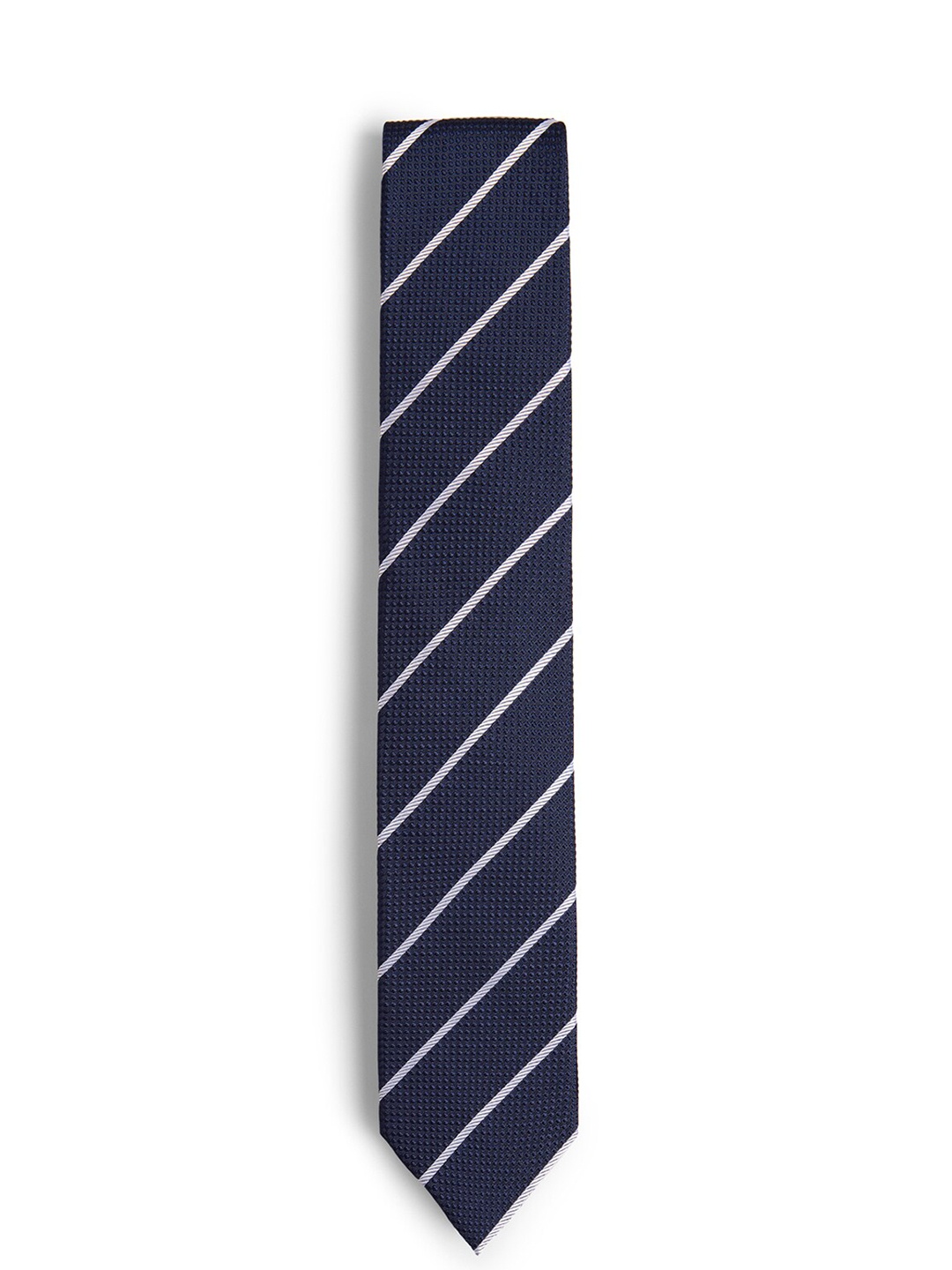 

Ted Baker Men Striped Silk Skinny Tie, Navy blue