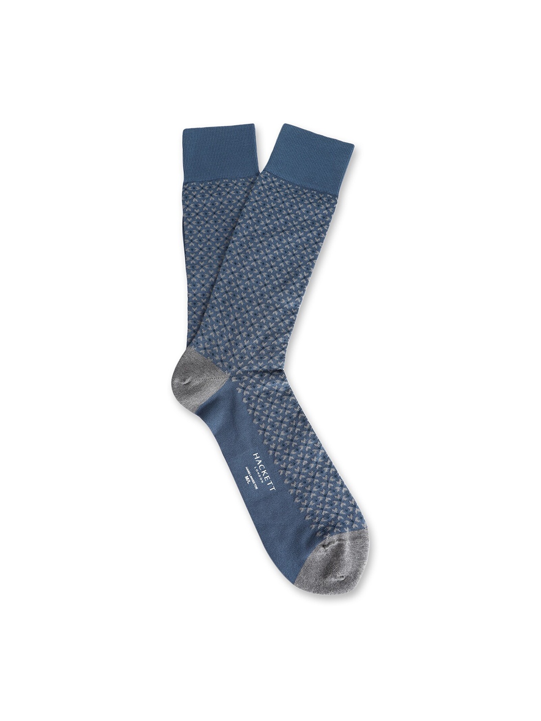 

HACKETT LONDON Men Patterned Cotton Calf-Length Socks, Navy blue