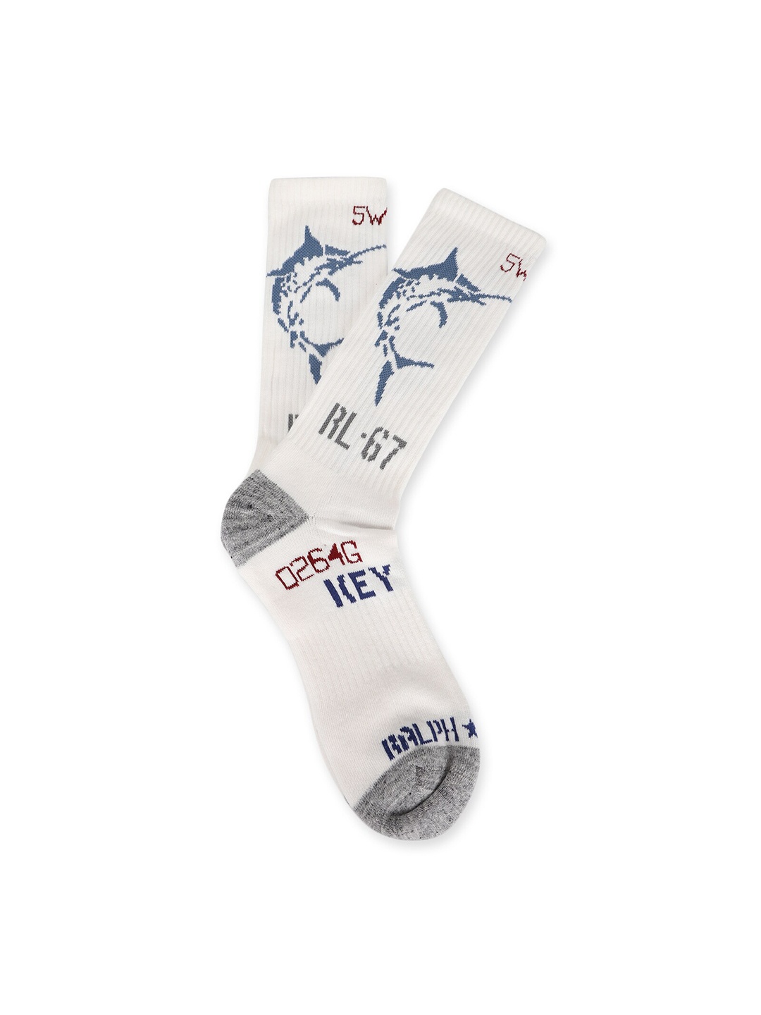 

Polo Ralph Lauren Men Patterned Cotton Calf-Length Socks, White
