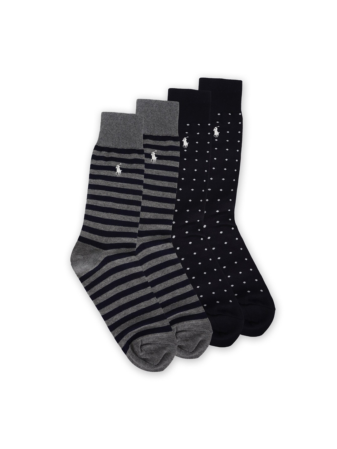 

Polo Ralph Lauren Men Pack Of 2 Patterned Calf-Length Socks, Navy blue