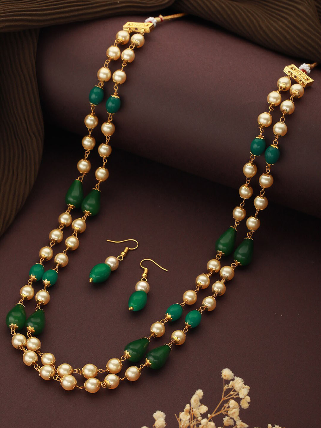 

Jazz and Sizzle Gold-Plated Beaded Layered Necklace & Earrings