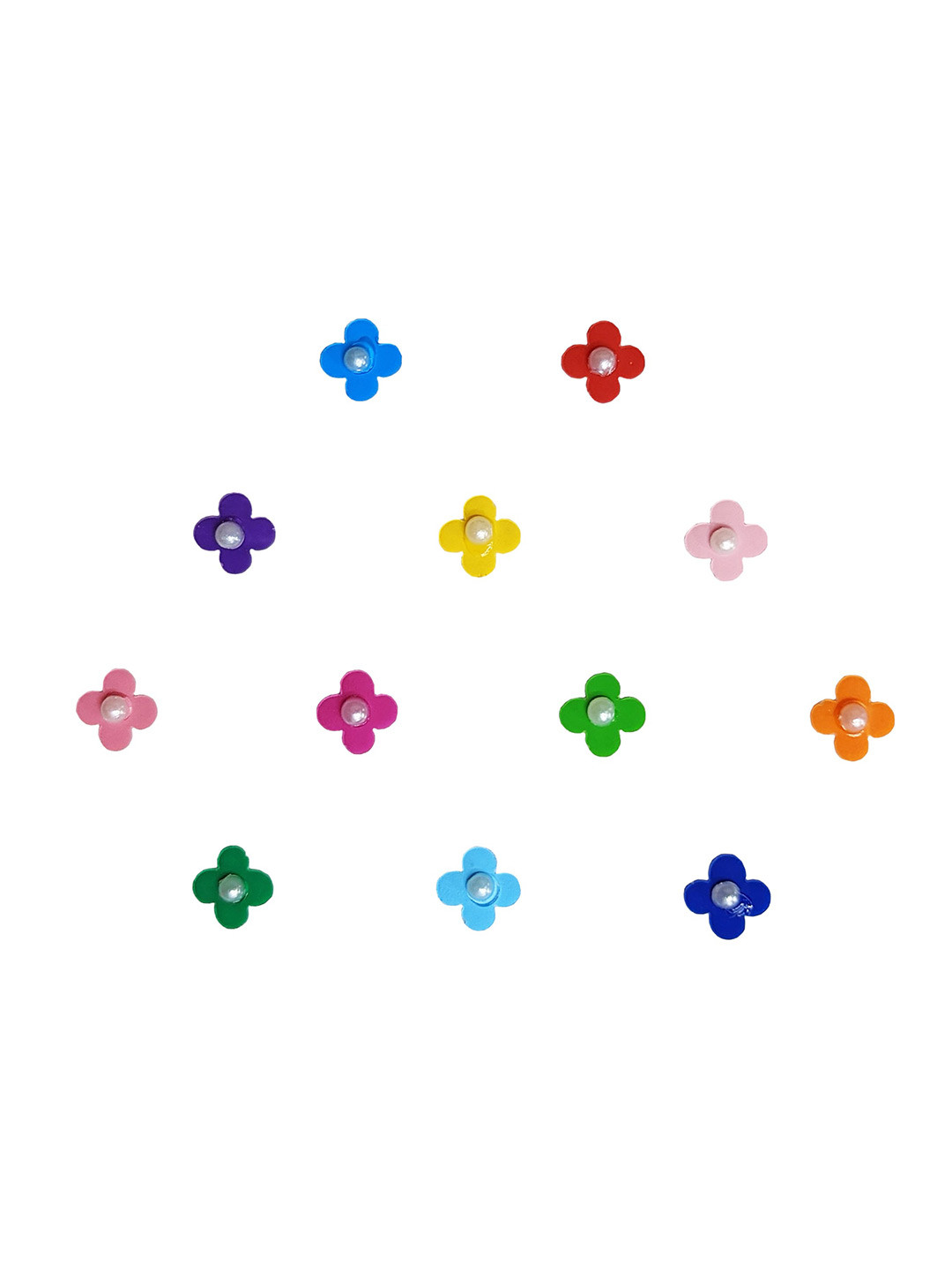 

Comet Busters Girls Multicoloured Embellished Reusable Floral Designer Stickers - 12 Pcs, Multi