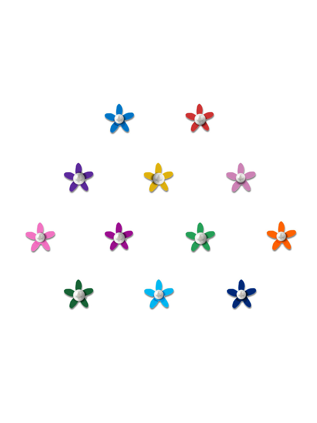 

Comet Busters Multicoloured Embellished Reusable Floral Designer Stickers - 12 Pcs, Multi
