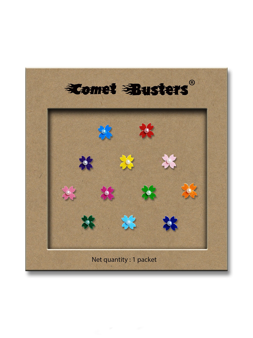 

Comet Busters Multicoloured Embellished Reusable Floral Designer Stickers - 12 Pcs, Multi