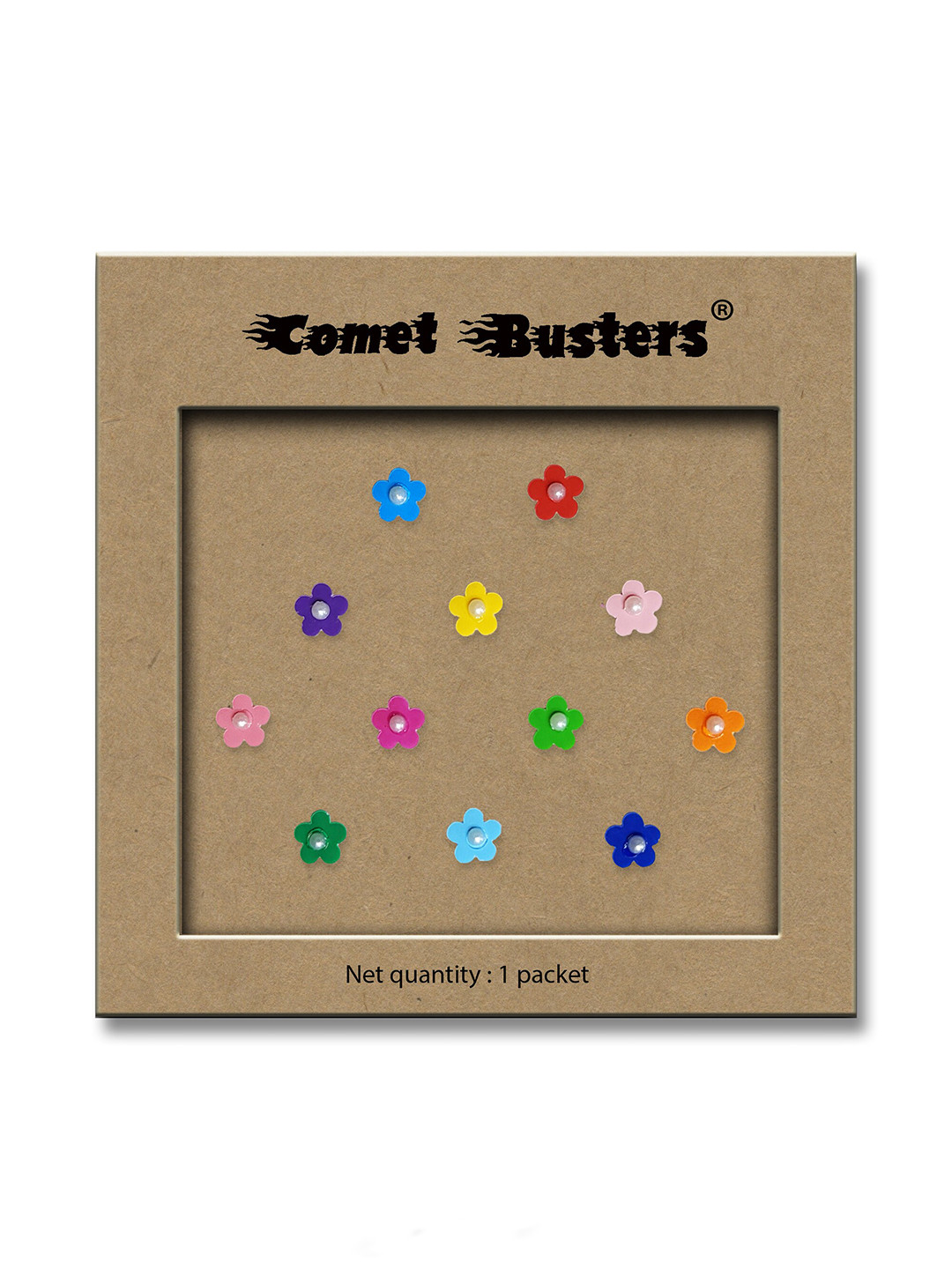 

Comet Busters Multicoloured Embellished Reusable Floral Designer Stickers - 12 Pcs, Multi