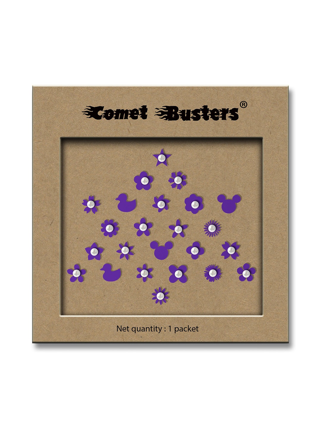 

Comet Busters Purple Embellished Reusable Designer Stickers - 24 Pcs