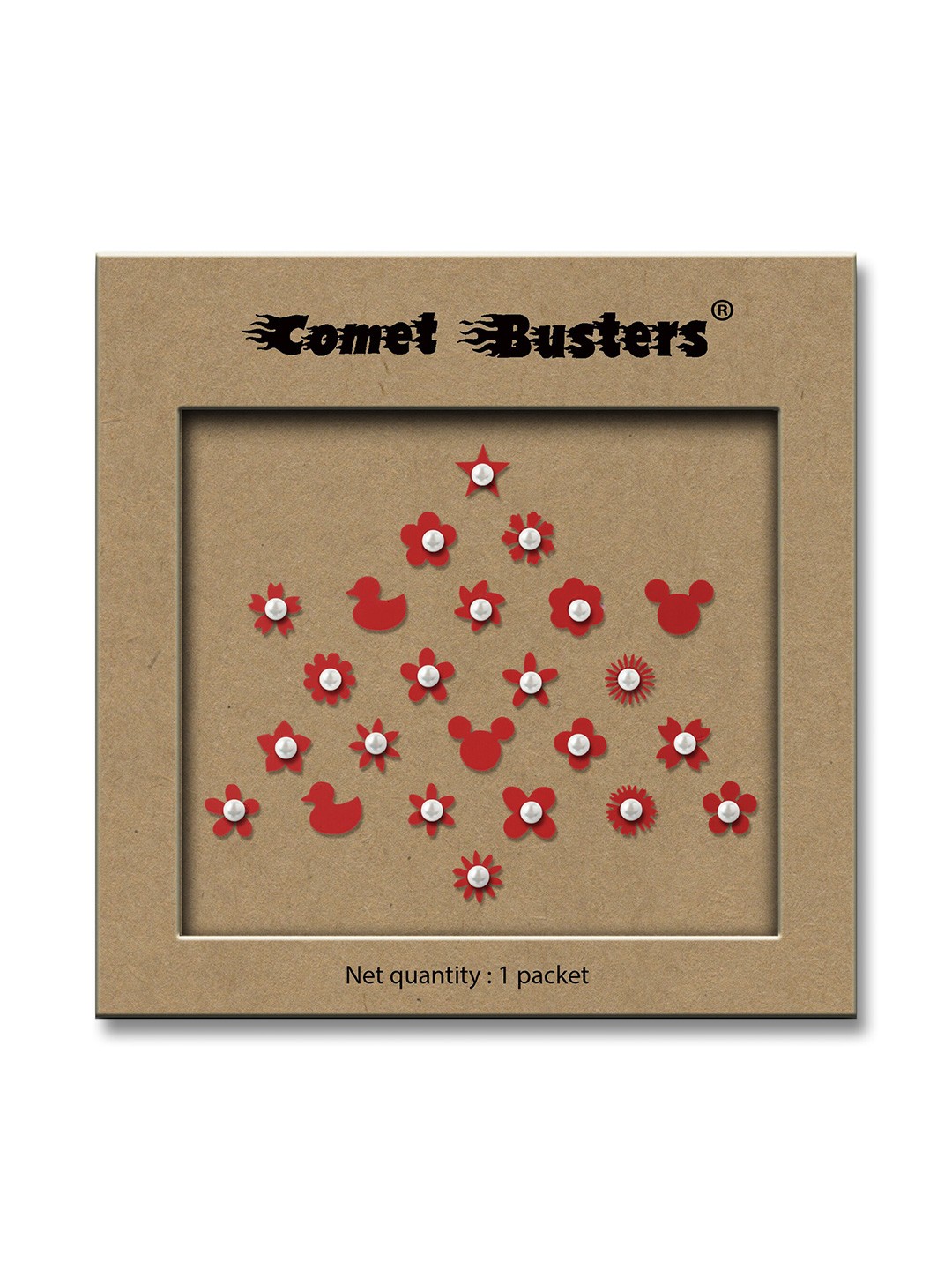 

Comet Busters Kids Red Embellished Reusable Designer Stickers - 24 Pcs