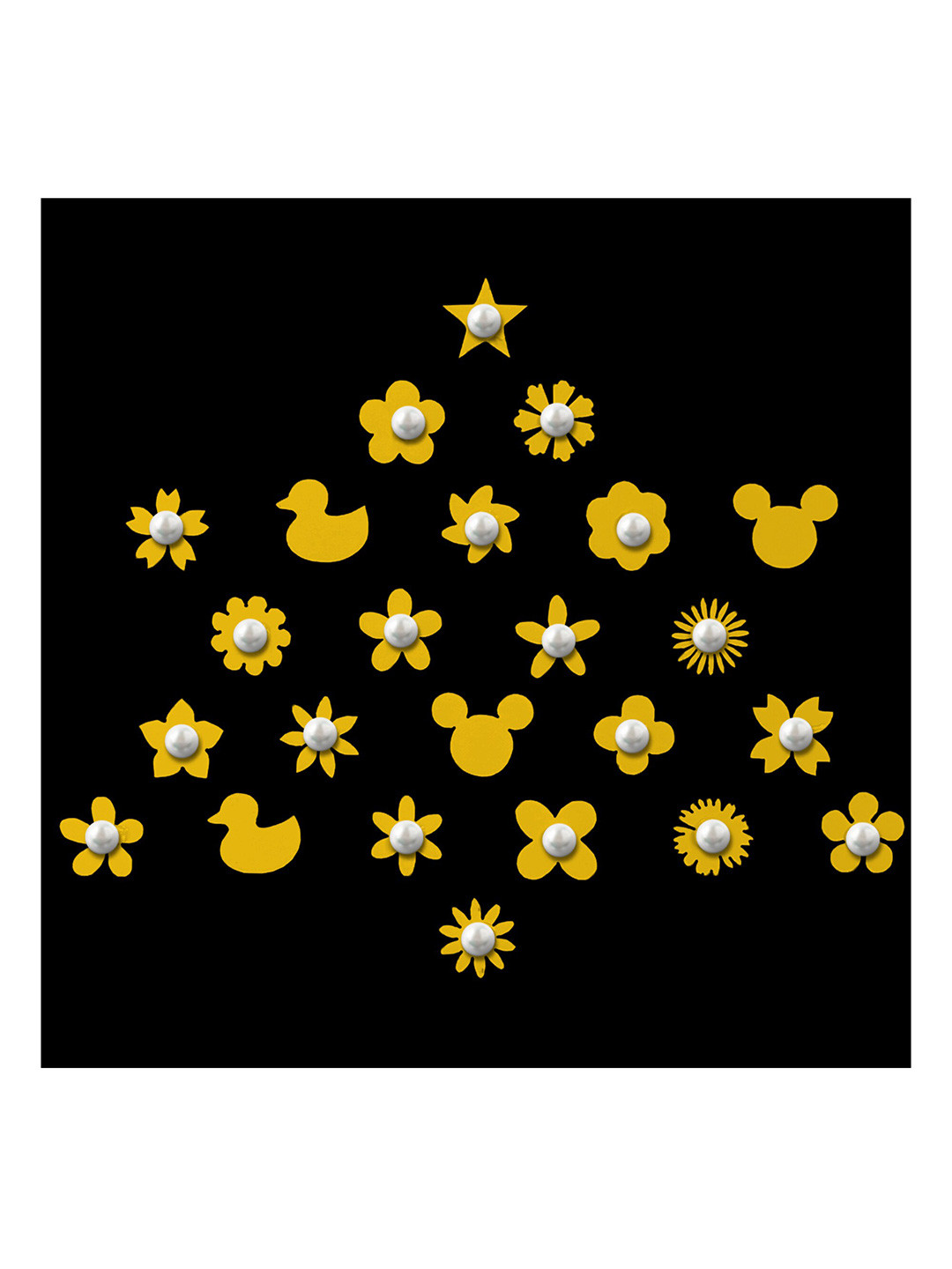 

Comet Busters Girls Yellow Embellished Reusable Designer Stickers - 24 Pcs