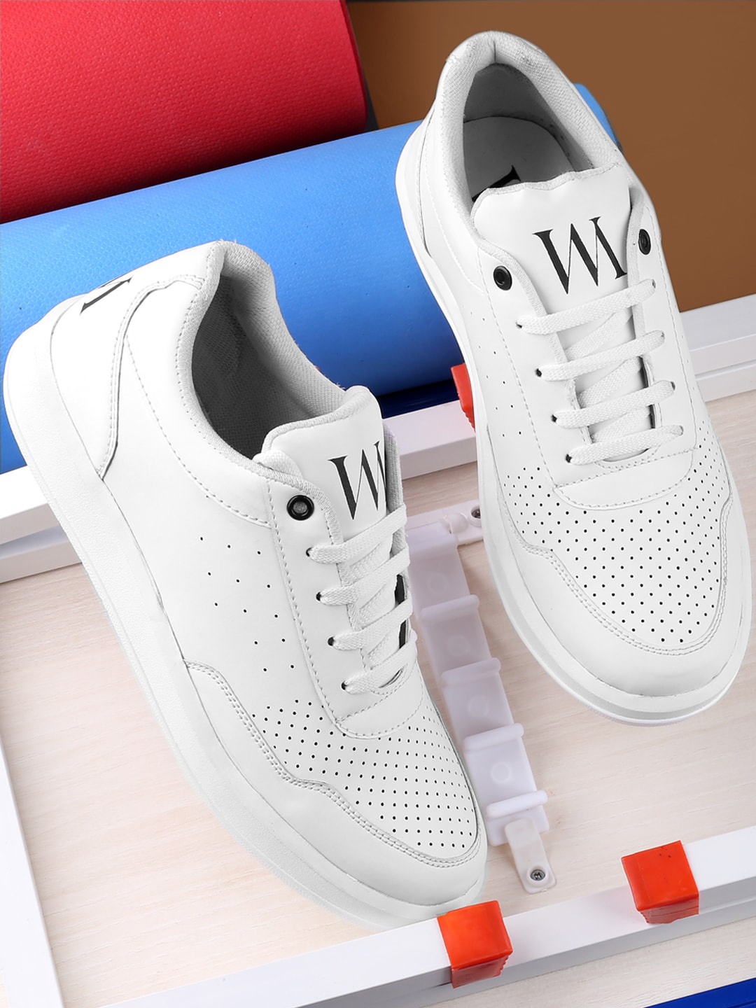 

mr.wonker Men Deziner Air Plus Marking Running Shoes, White
