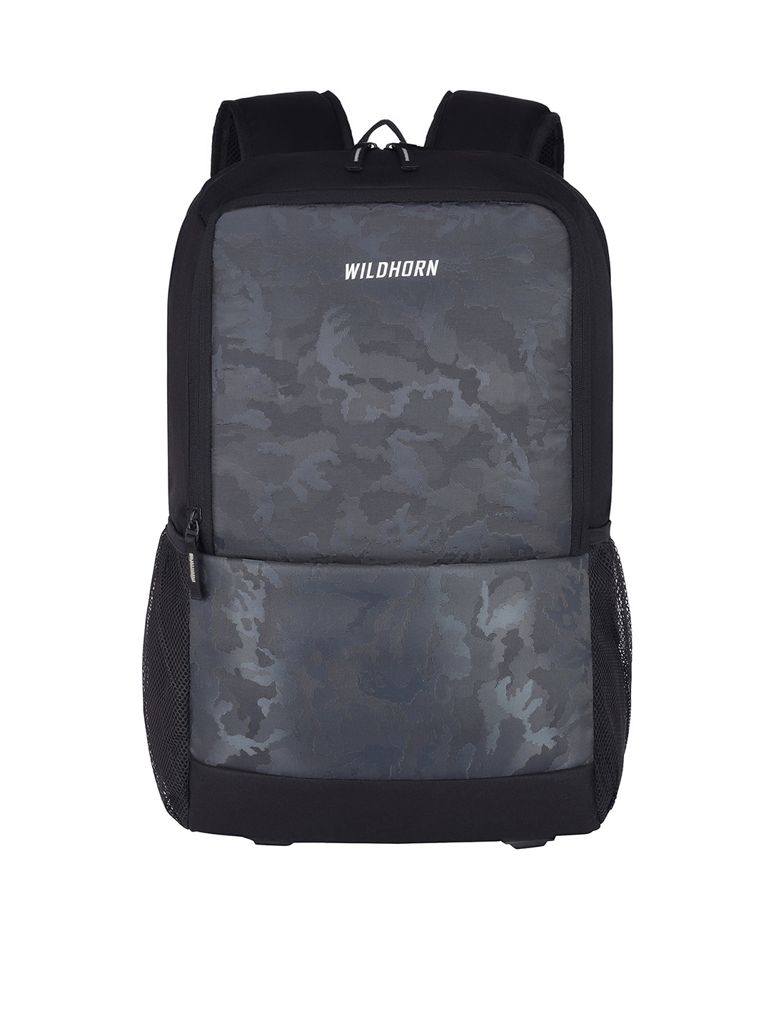 

WildHorn Abstract Textured Backpack With Compression Straps, Black