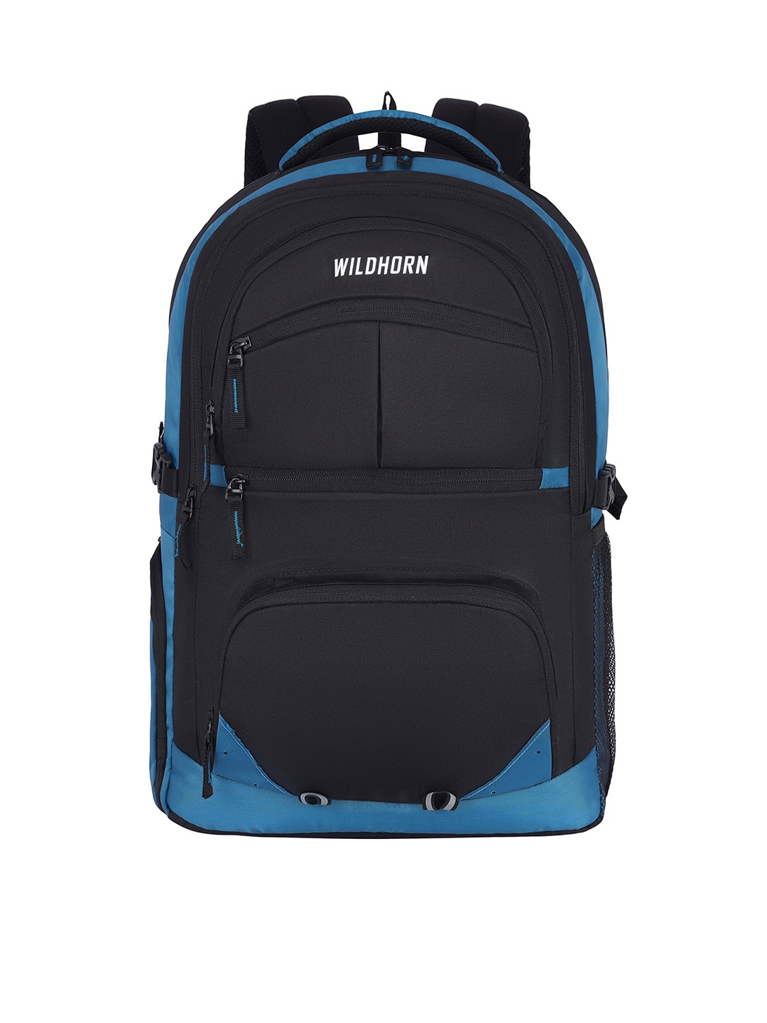WildHorn Colourblocked Backpack With Compression Straps, Black