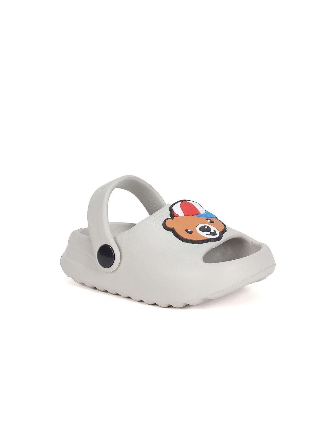 

Lil Lollipop Kids Bear Applique Anti-Slip Clogs, Grey