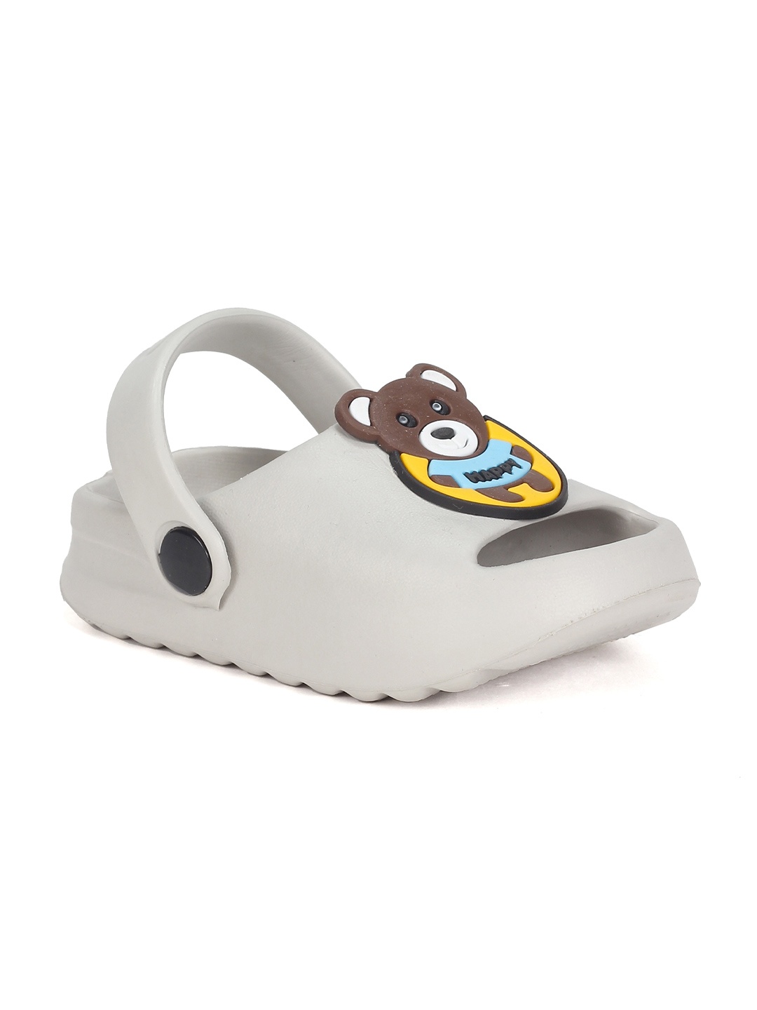 

Lil Lollipop Kids Bear Applique Anti-Slip Clogs, Grey