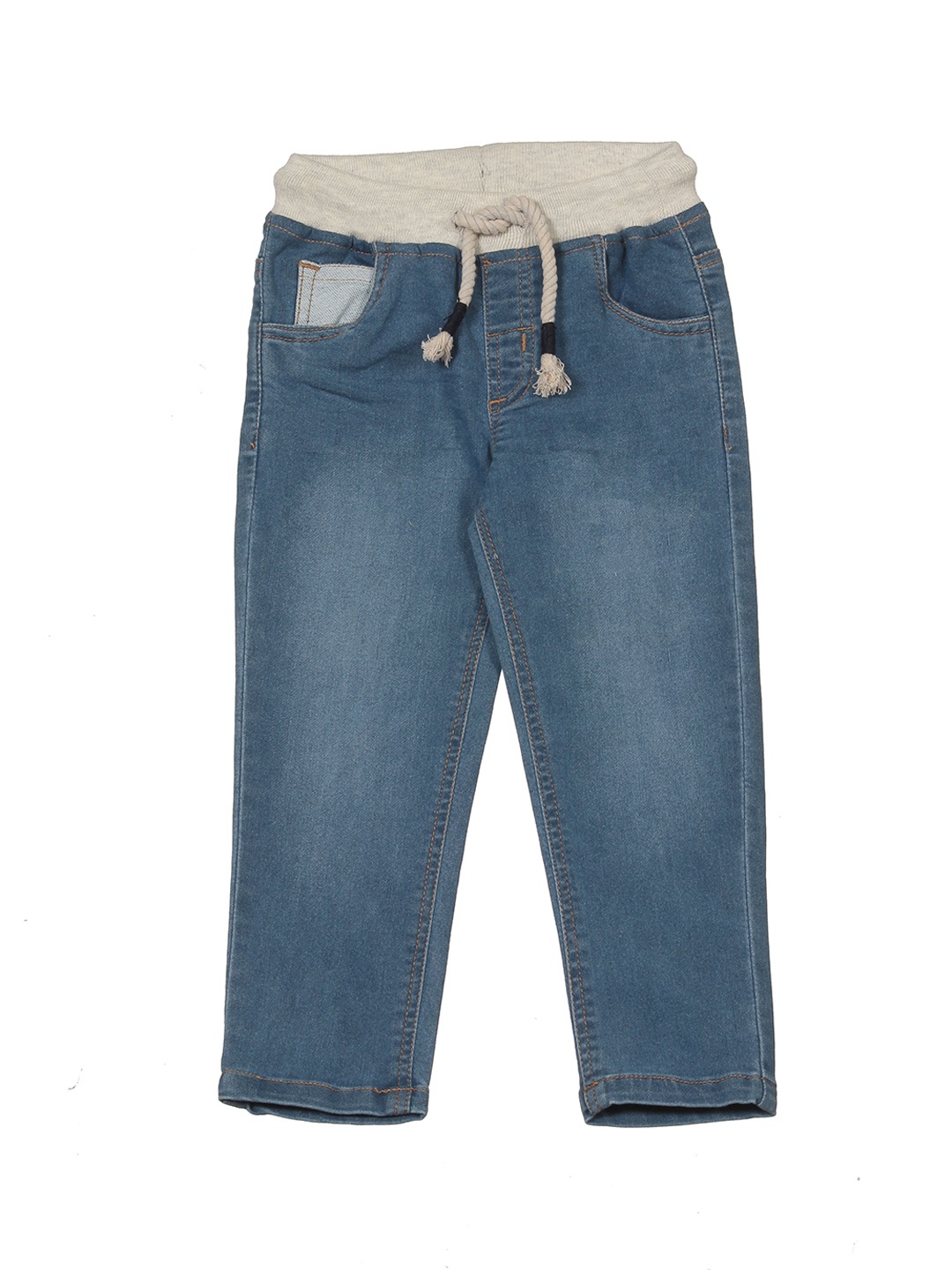 

Lil Lollipop Kids Straight Fit Light Fade Pure Cotton Jeans, Blue