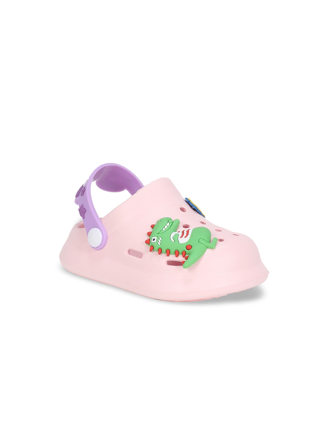

Lil Lollipop Infants Dinosaur Applique Anti-Slip Clogs, Pink
