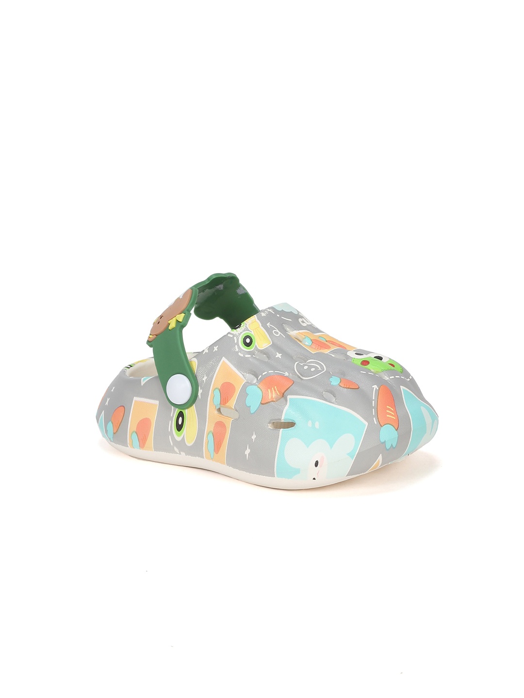 Lil Lollipop Kids Animal Print Anti-Slip Clogs, Grey