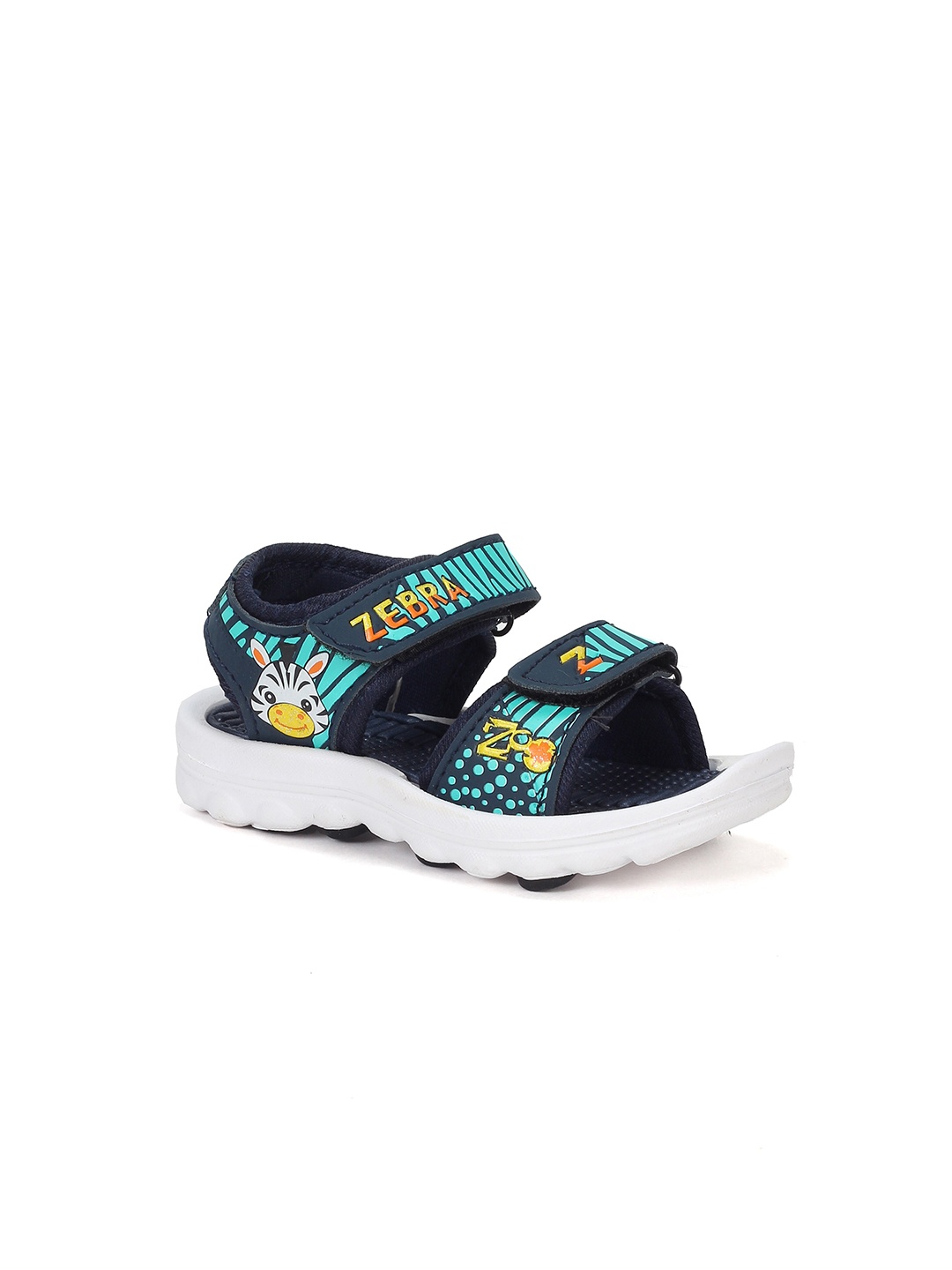 

Lil Lollipop Kids Zebra Printed Anti-Slip Sports Sandals, Navy blue
