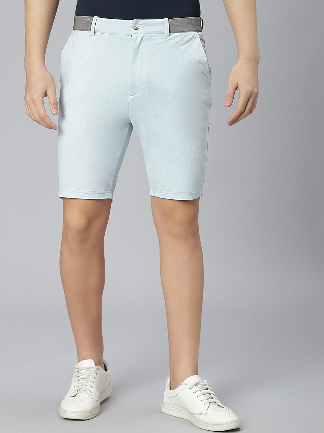 

Slowave Men High-Rise Cotton Shorts, Blue