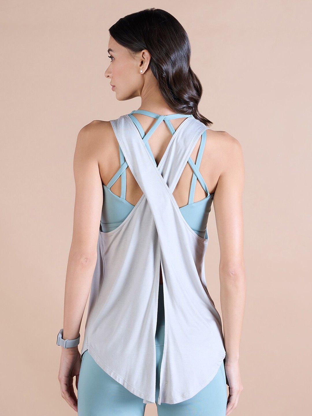 

KICA Evolve Collection Sleeveless Styled Back Yoga Top, Grey