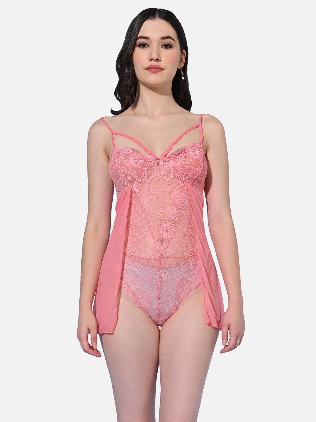 

StyFun Self Design Shoulder Straps Baby Doll, Peach