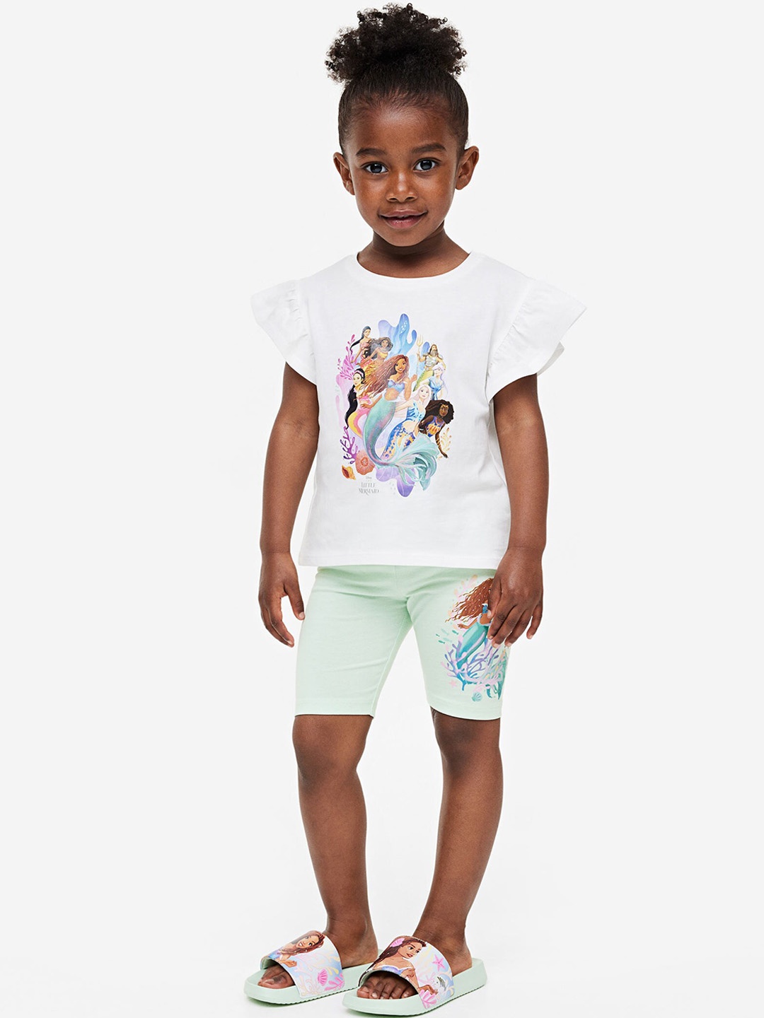 

H&M Girls Printed Cycling Shorts, Sea green