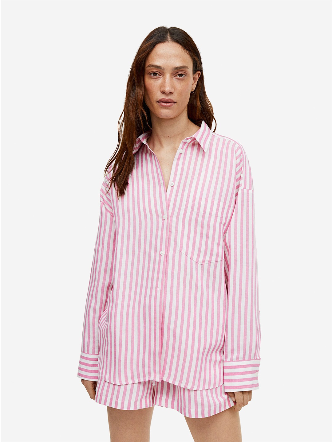 

H&M Linen-Blend Shirt, White