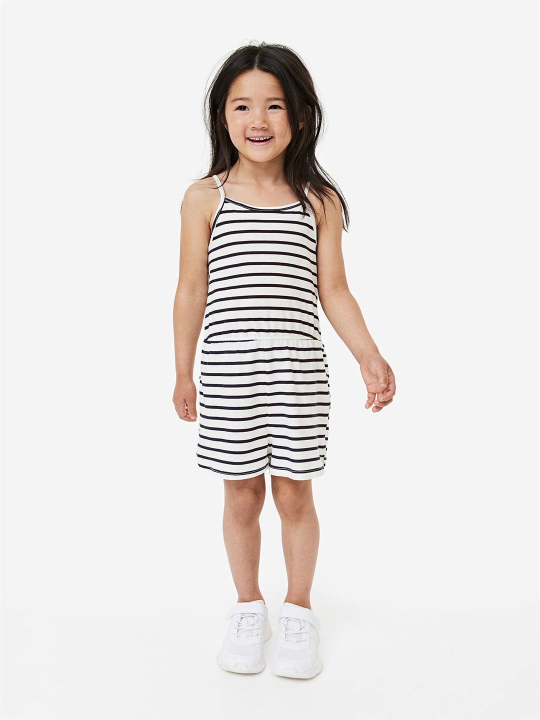 

H&M Girls Pure Cotton Strappy Jumpsuit, Blue