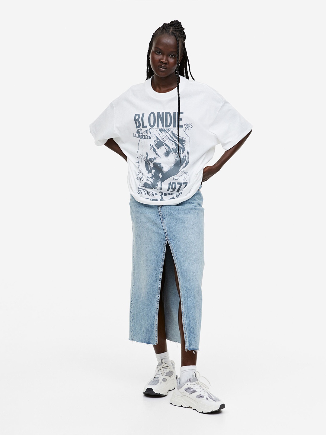 

H&M Oversized Printed T-shirt, White