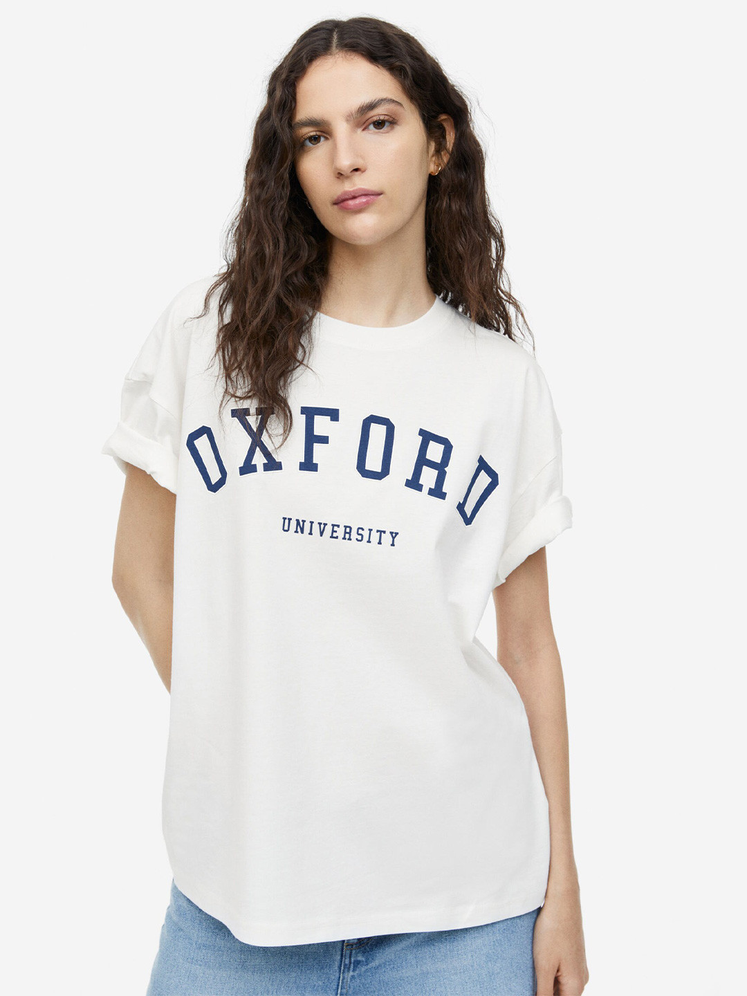 

H&M Oversized Printed T-shirt, White