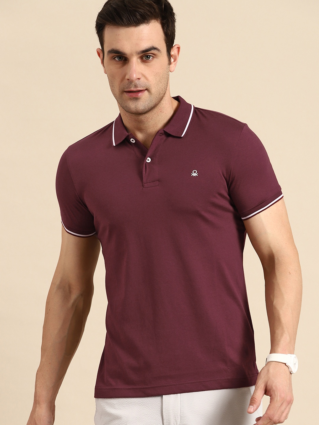 

United Colors of Benetton Polo Collar T-shirt, Maroon