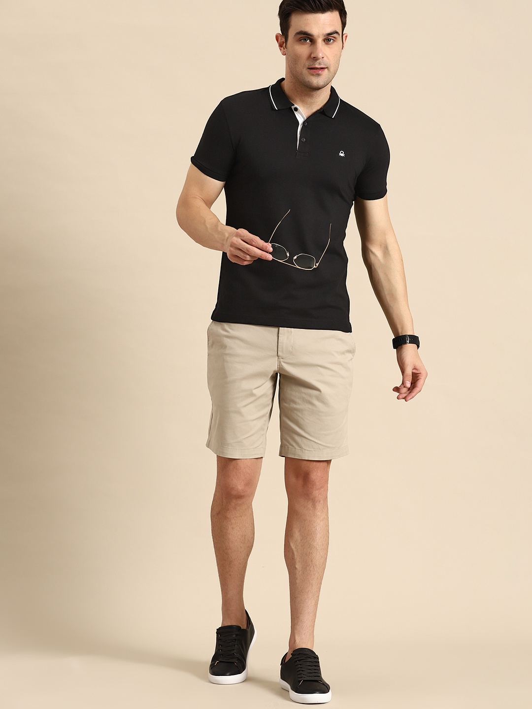 

United Colors of Benetton Polo Collar T-shirt, Black