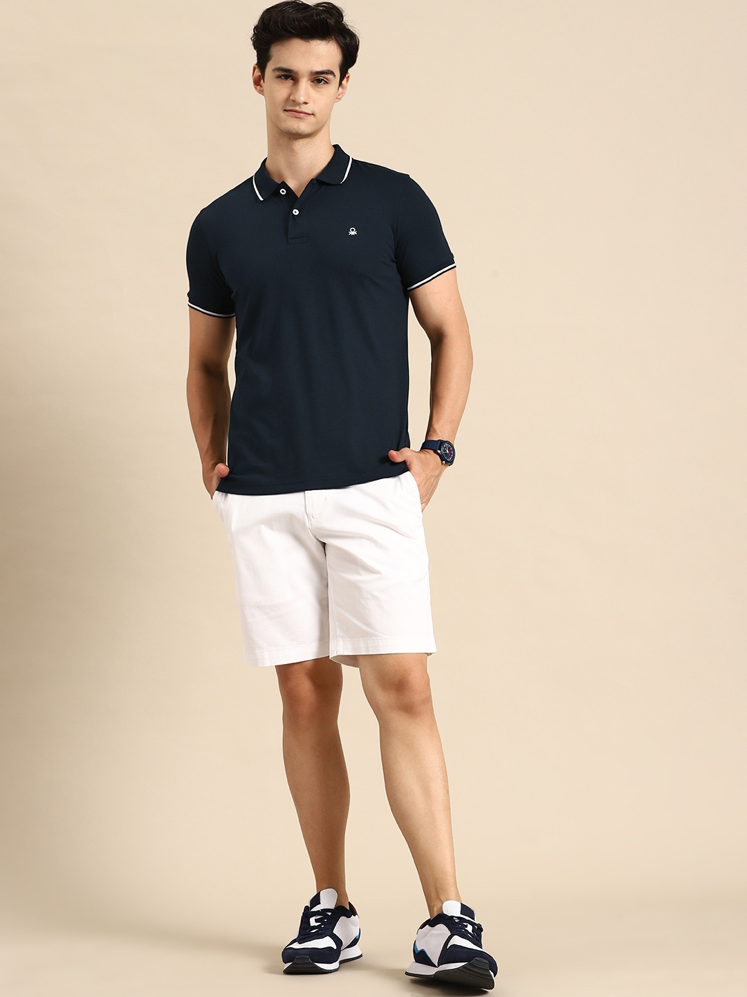 

United Colors of Benetton Polo Collar T-shirt, Navy blue