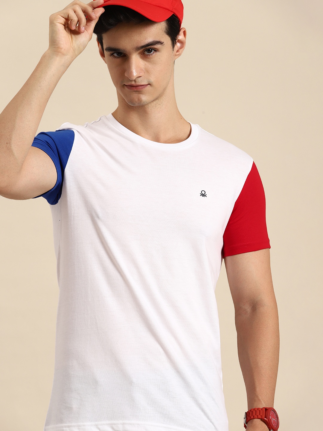 

United Colors of Benetton Contrast Sleeves T-shirt, White