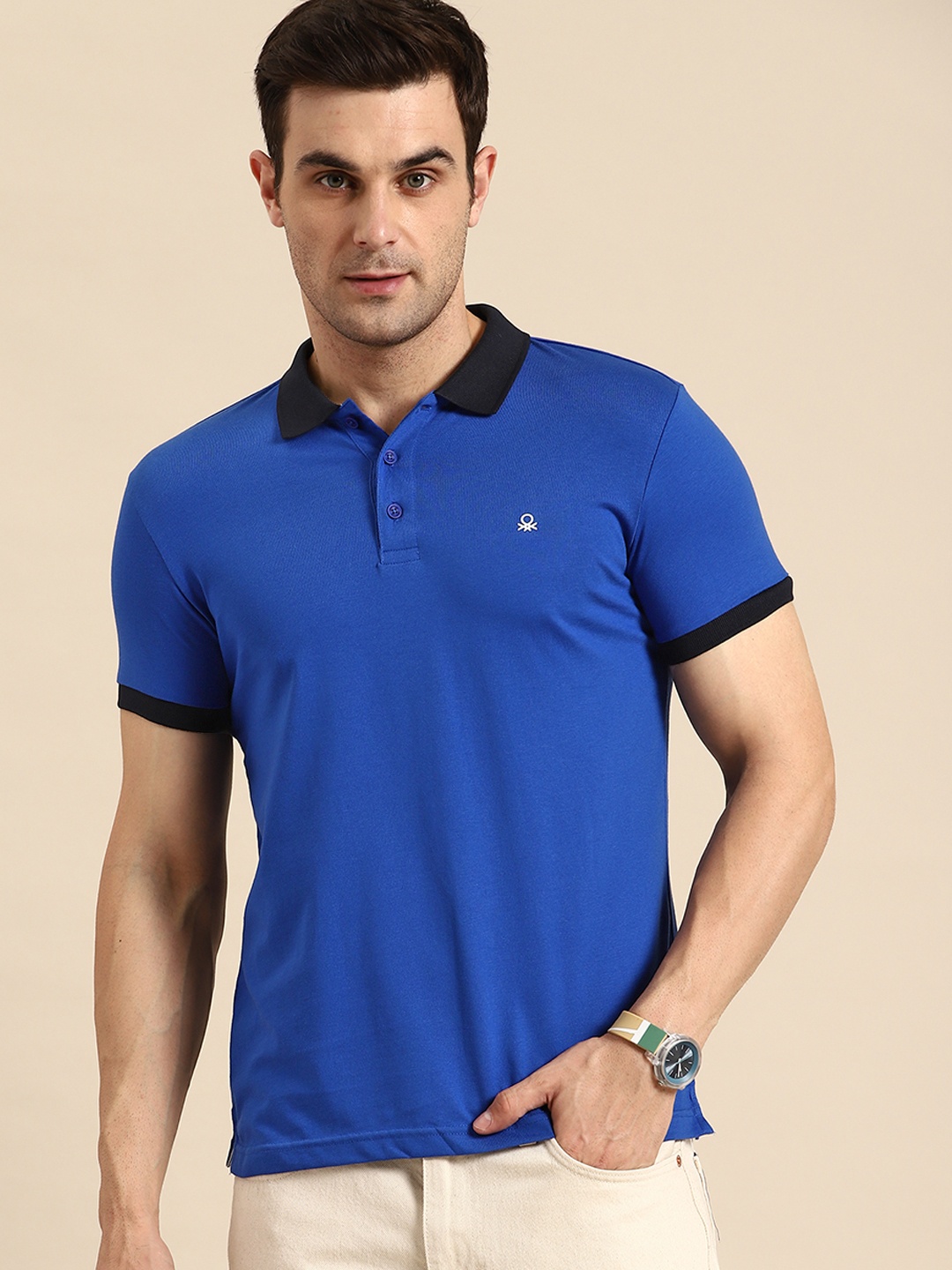 

United Colors of Benetton Polo Collar T-shirt, Blue