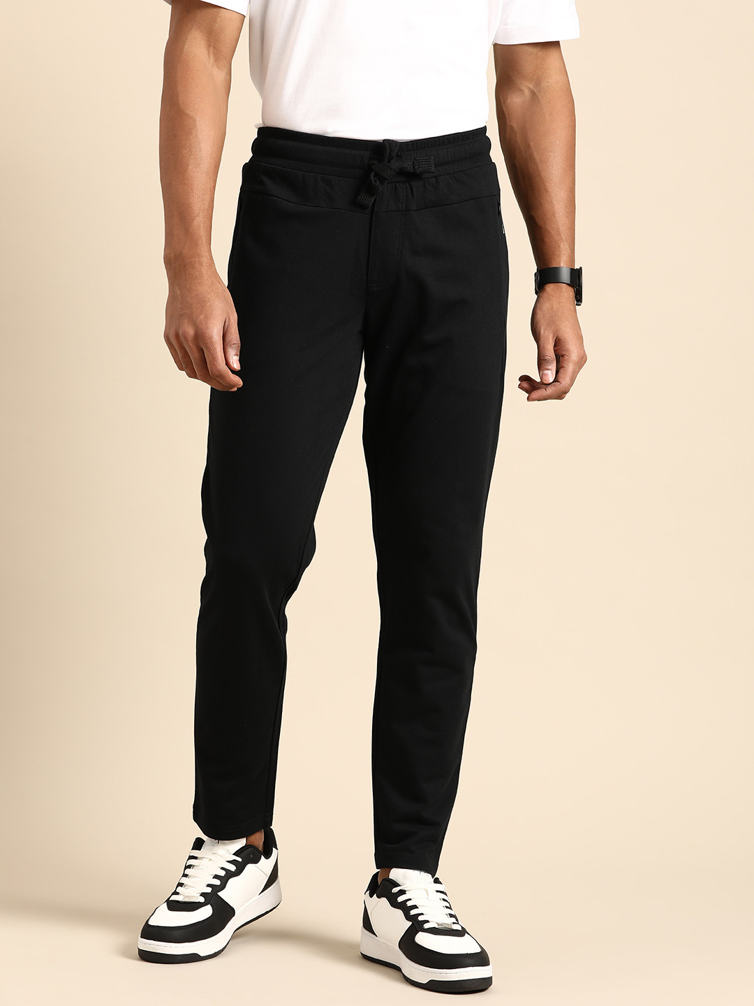 

United Colors of Benetton Men Pure Cotton Track Pants, Black
