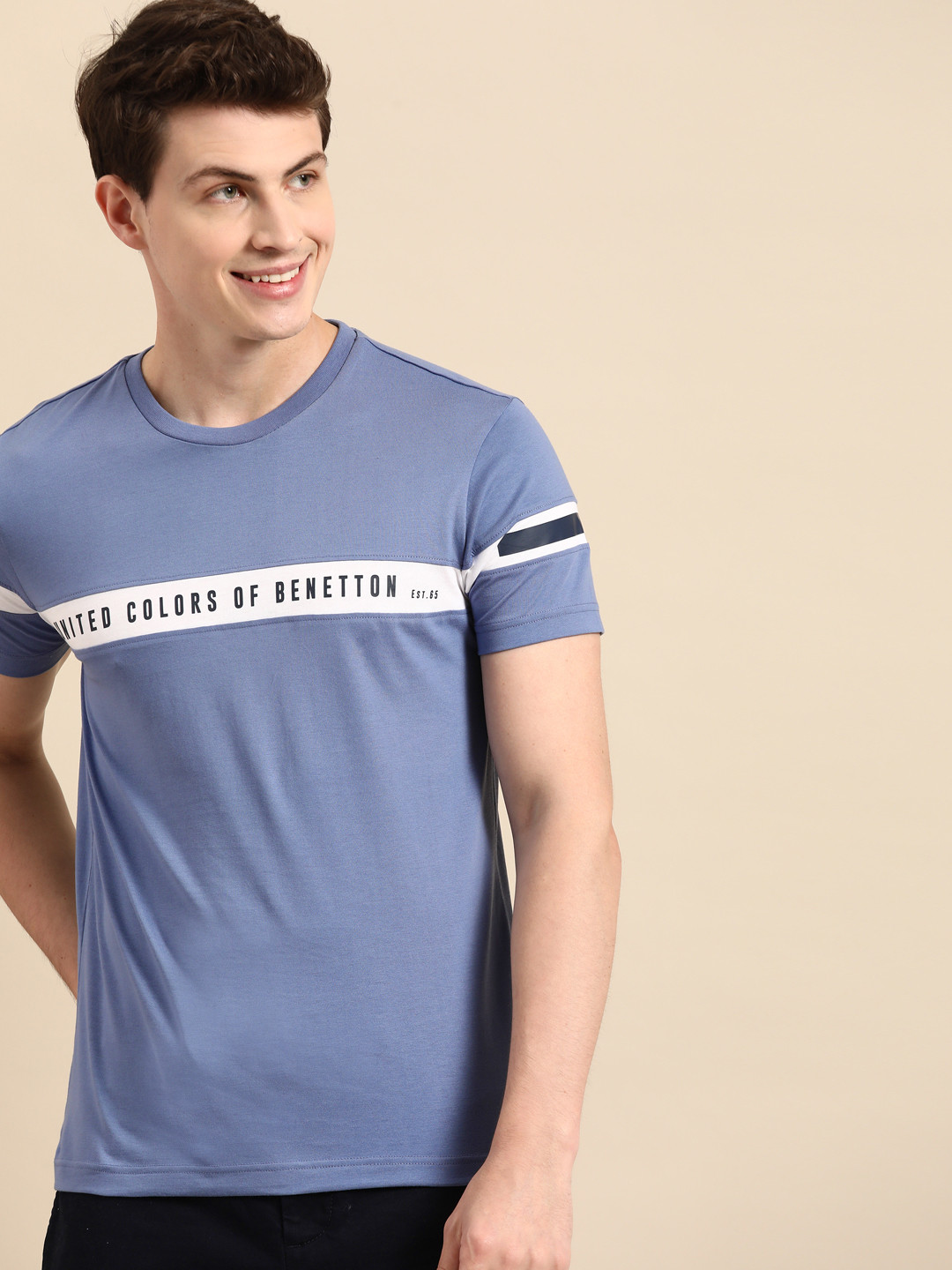 

United Colors of Benetton Typography Printed T-shirt, Blue