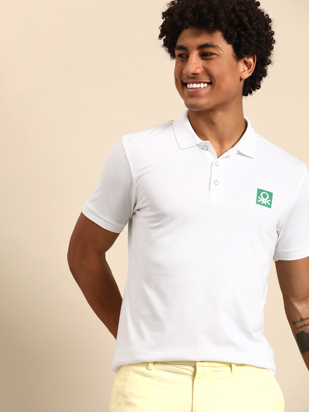 

United Colors of Benetton Polo Collar T-shirt, White