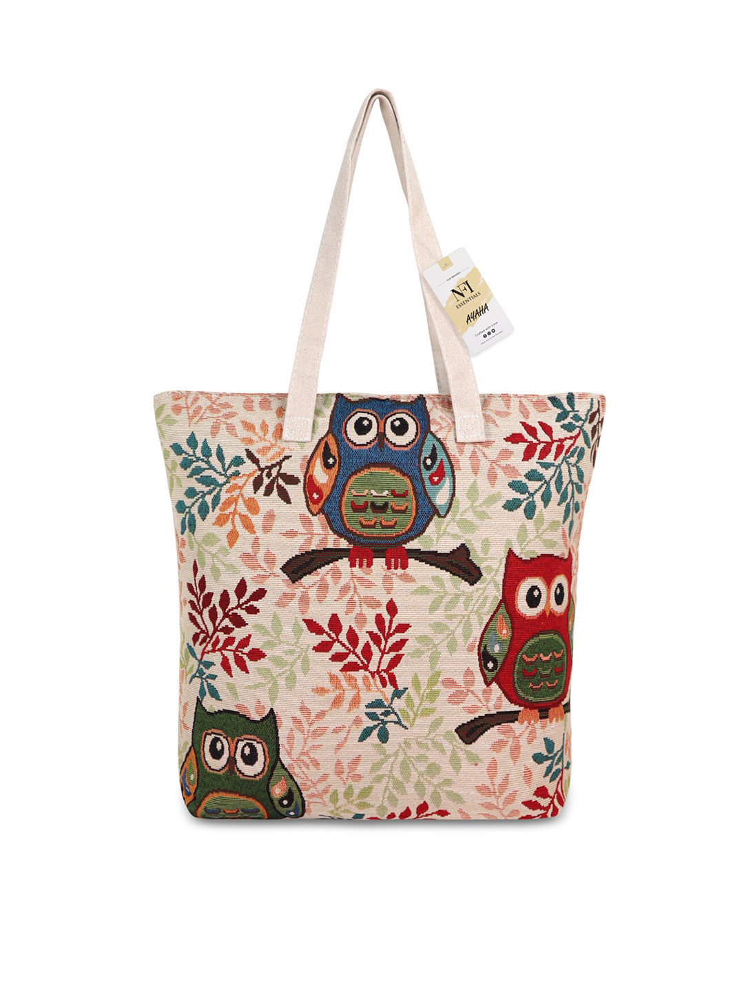 

NFI essentials Floral Embroidered Oversized Tote Bag, Cream