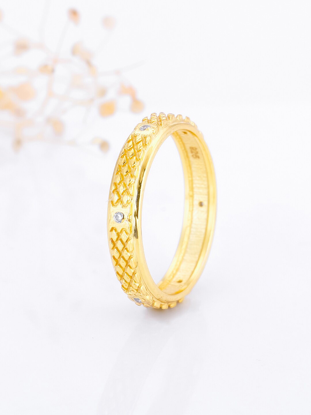 

GIVA Gold-Plated & CZ Studded Finger Ring