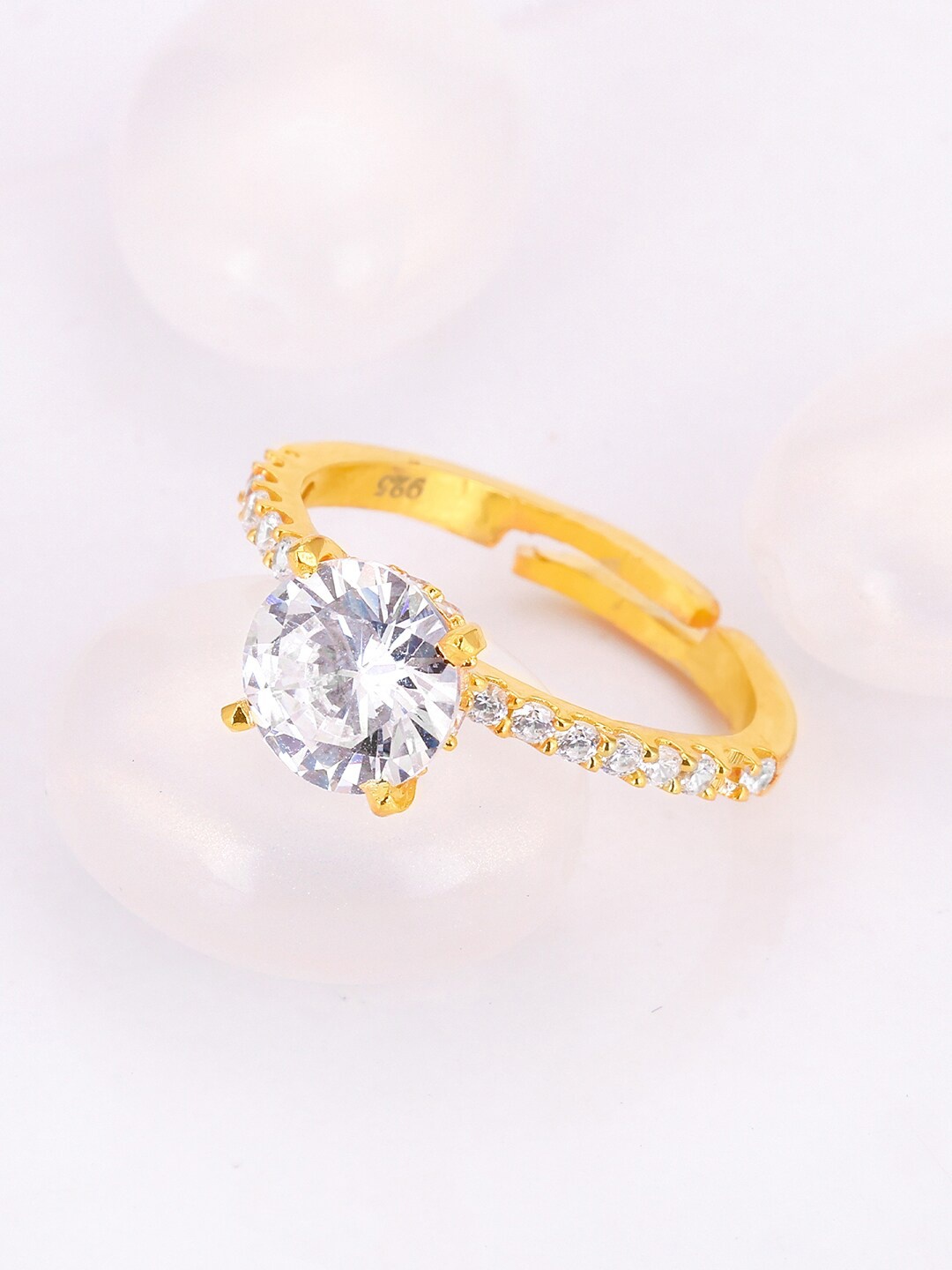 

GIVA Gold-Plated & CZ-Studded Finger Ring
