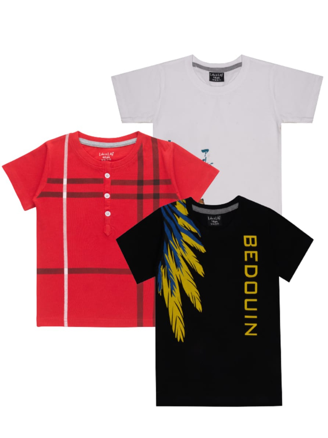 

Luke & Lilly Boys Pack Of 3 Graphic Printed Pure Cotton T-shirts, Grey