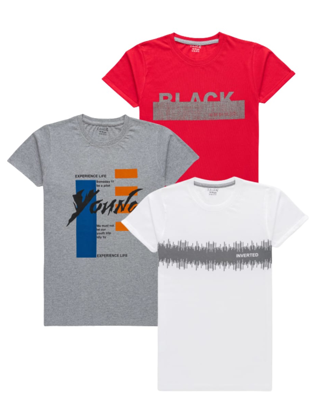 

Luke & Lilly Boys Pack Of 3 Graphic Printed Pure Cotton T-shirts, Red