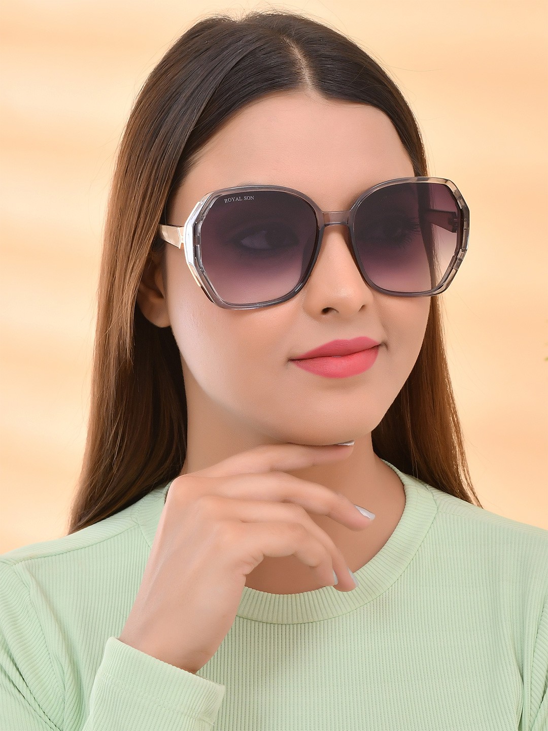 

ROYAL SON Women Oversized Sunglasses With UV Protected Lens, Black