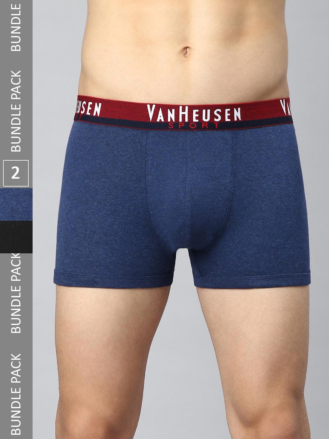 

Van Heusen Men Pack Of 2 Combed Cotton Trunks, Blue