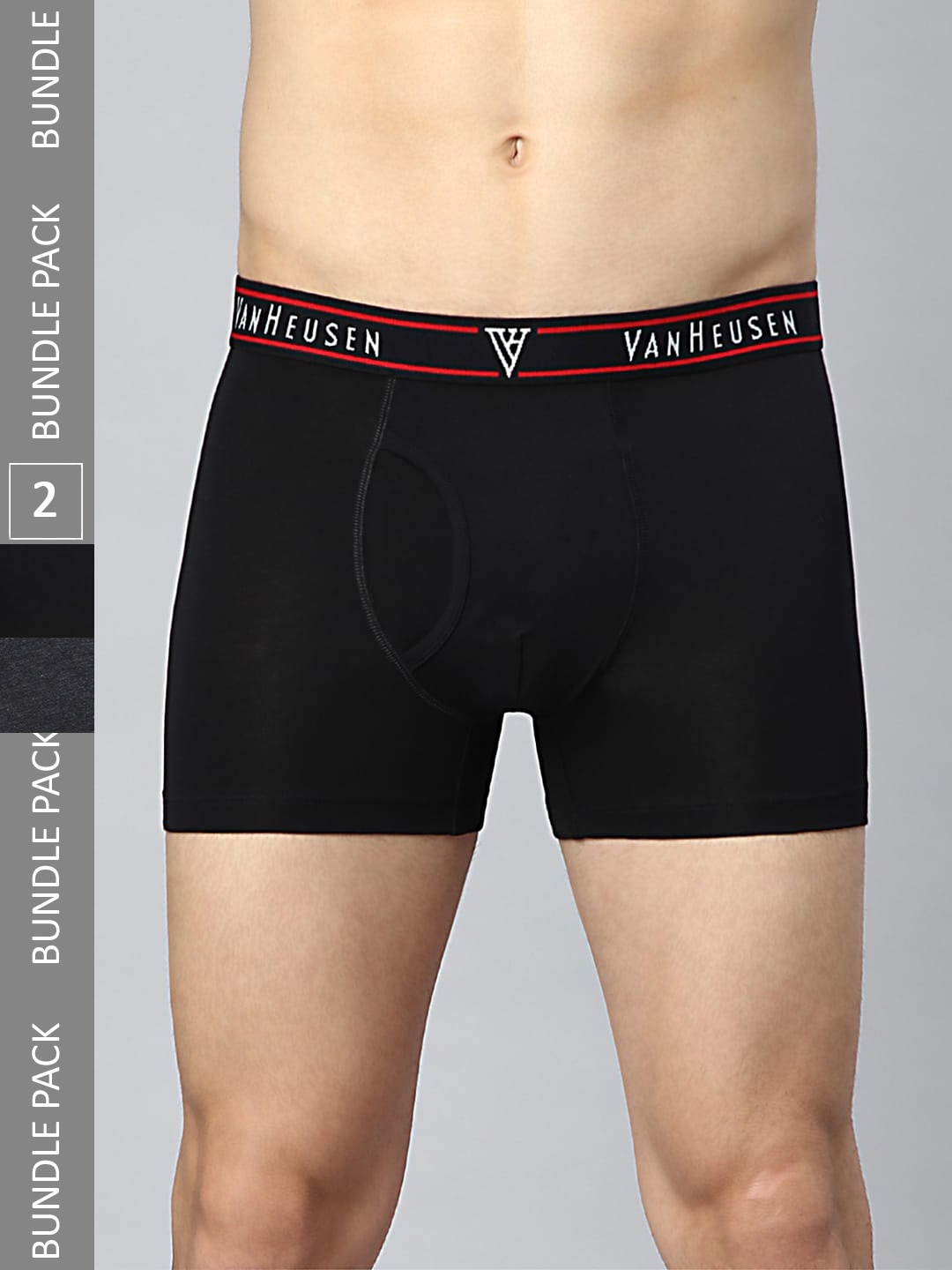 

Van Heusen Men Pack Of 2 Label Free Trunks, Black