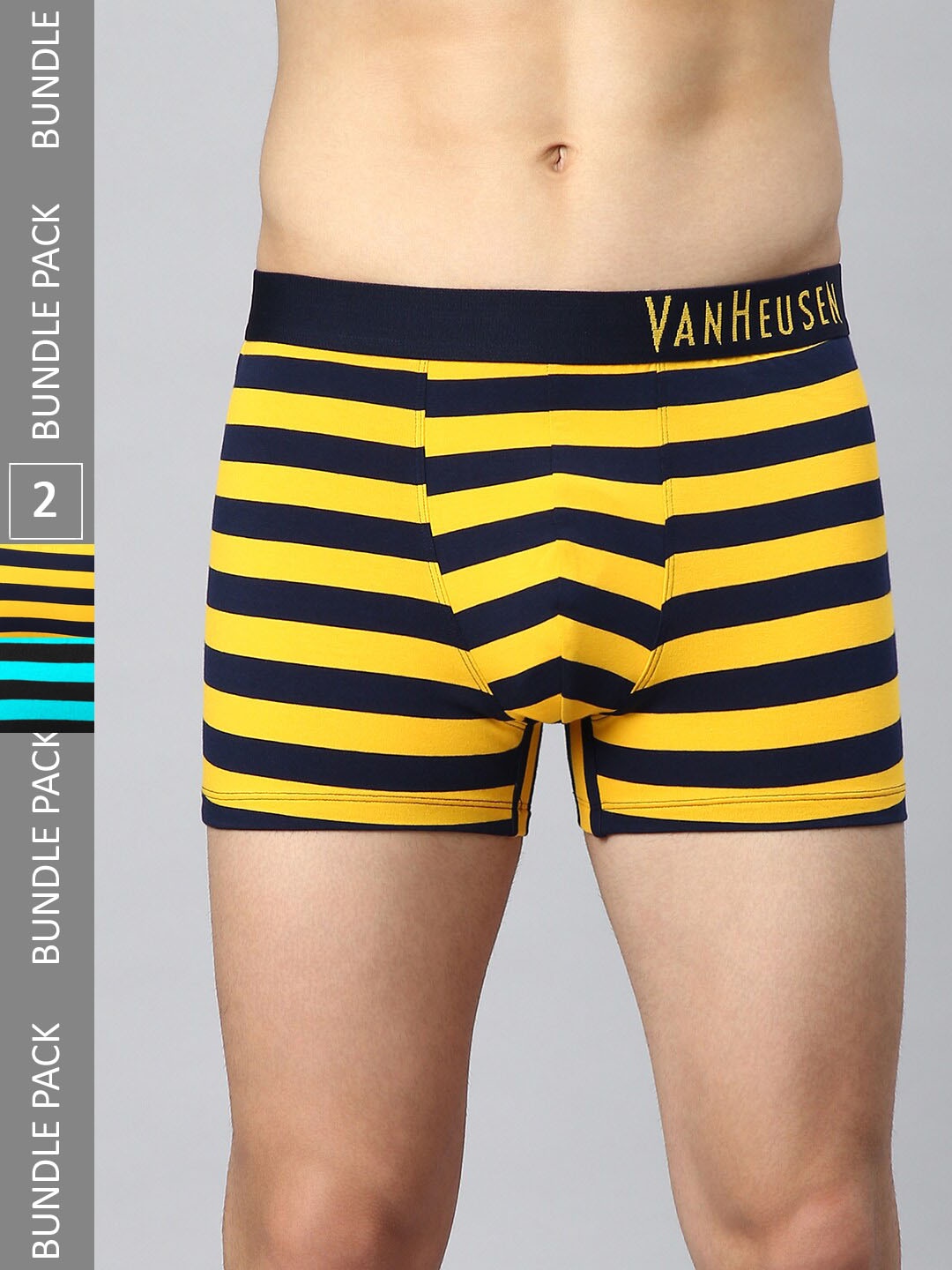 

Van Heusen Men Pack of 2 Striped Low Rise Trunks IHQTR2C310055, Blue