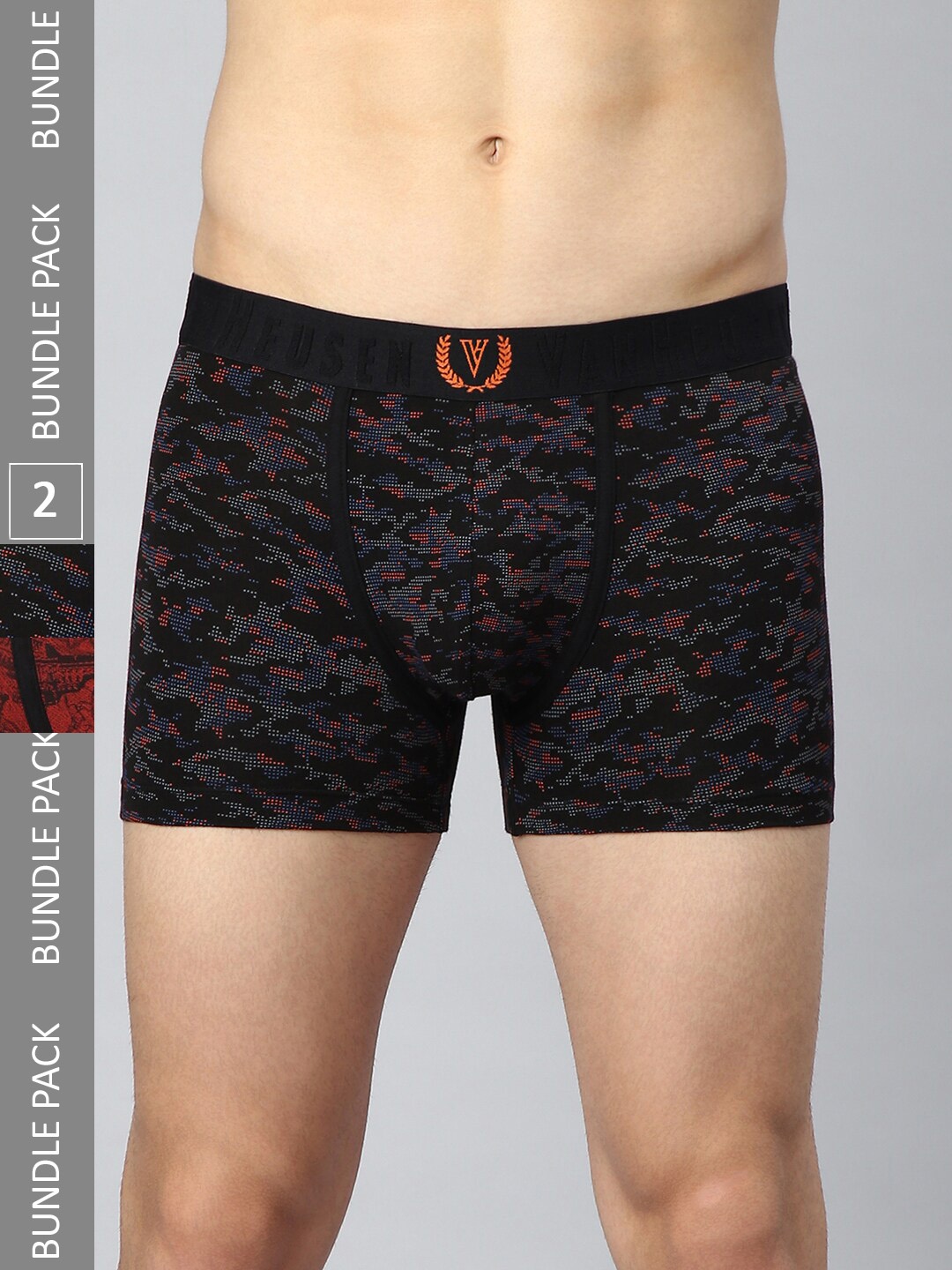 

Van Heusen Men Pack Of 2 Printed Low Rise Trunks IHQTR2C170004, Red